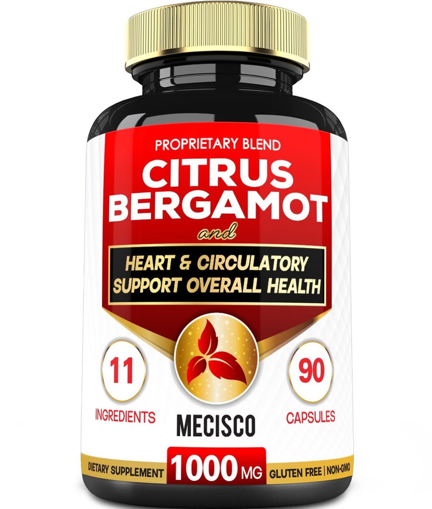 11 in 1 Citrus Bergamot Supplement 1000 mg 配黑乔凯贝里、柏伯林HCl & More - 90 Capsules - 支持心脏健康、免疫系统、能源生产