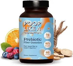 Poop like a Champional Probiotic Gummys for Kids — UDA Organization, Vegan, 非GMO, Gentle 消化健康支持, 60 Gummys