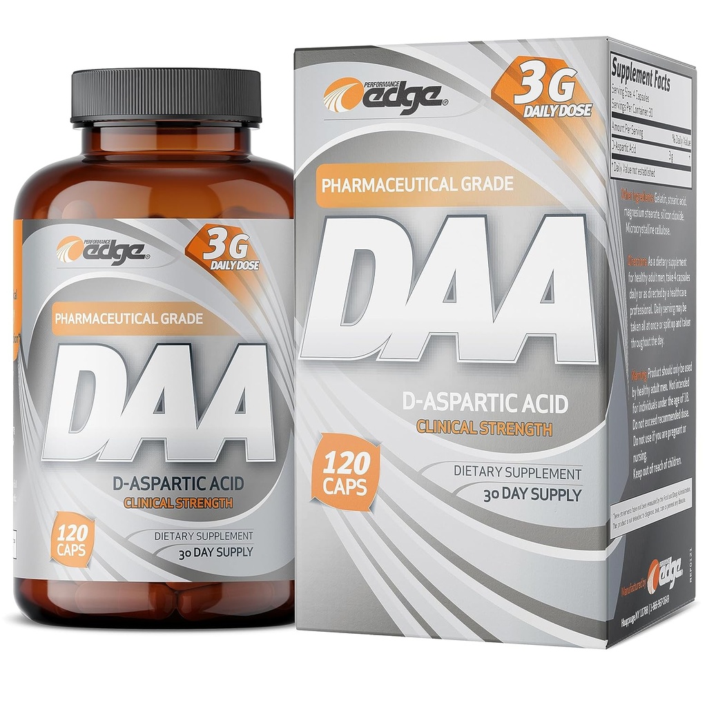 性能边缘 DAA D-Aspartic Acid 3g 每日剂量30天,120卡普尔