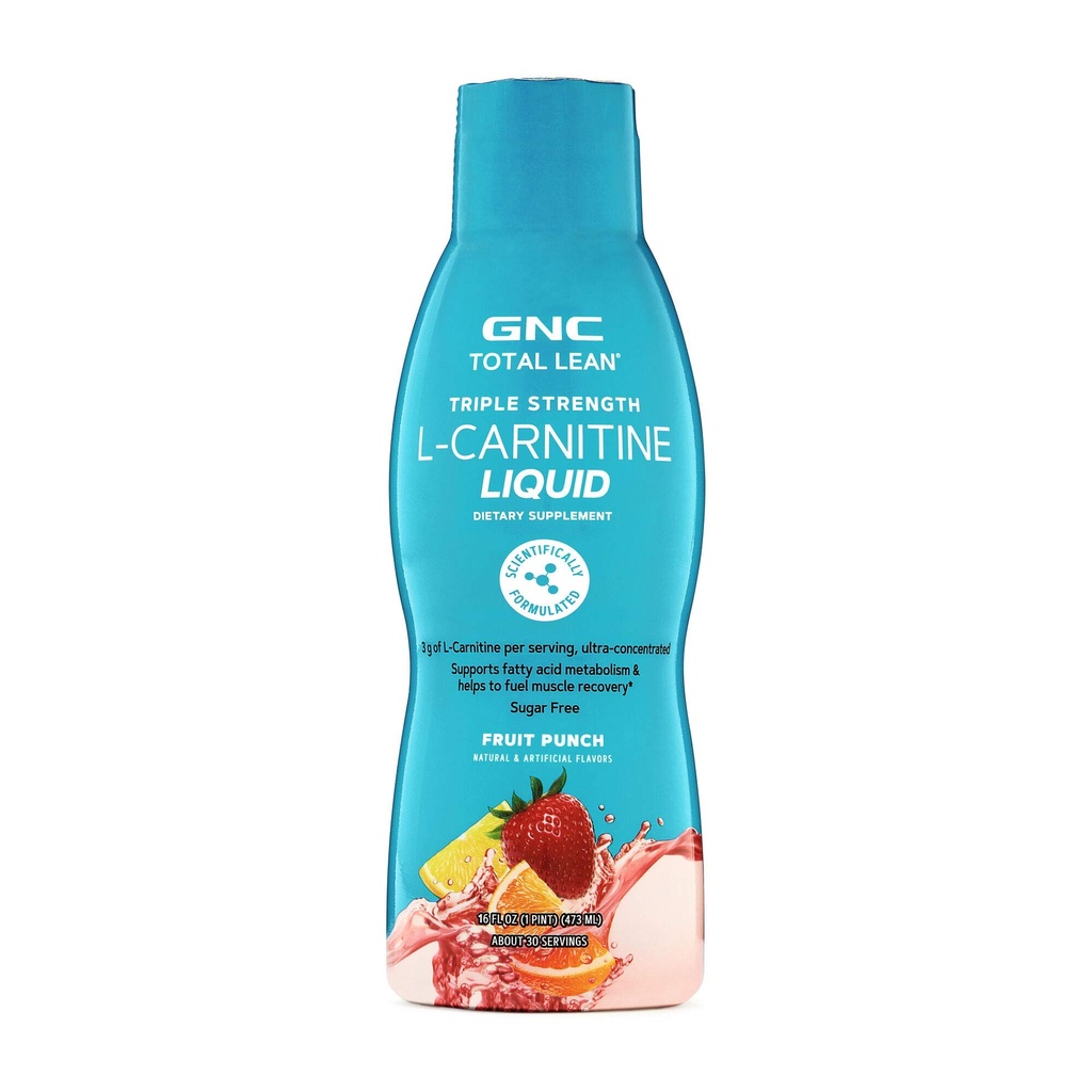 GNC 总精益三强 L-Carnitine 液体 + 支持脂肪酸代谢 和帮助燃料 肌肉恢复, 糖自由 + 水果 + 16 f.