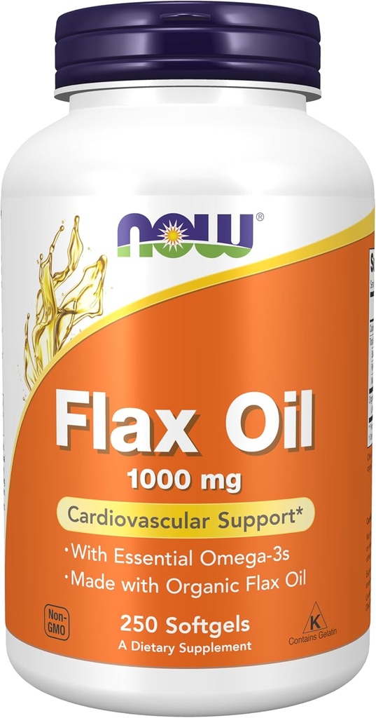 Now Foods Supples, Flax Oil 1 000 mg 用有机Flax Oil,心血管支持*,250软胶制成