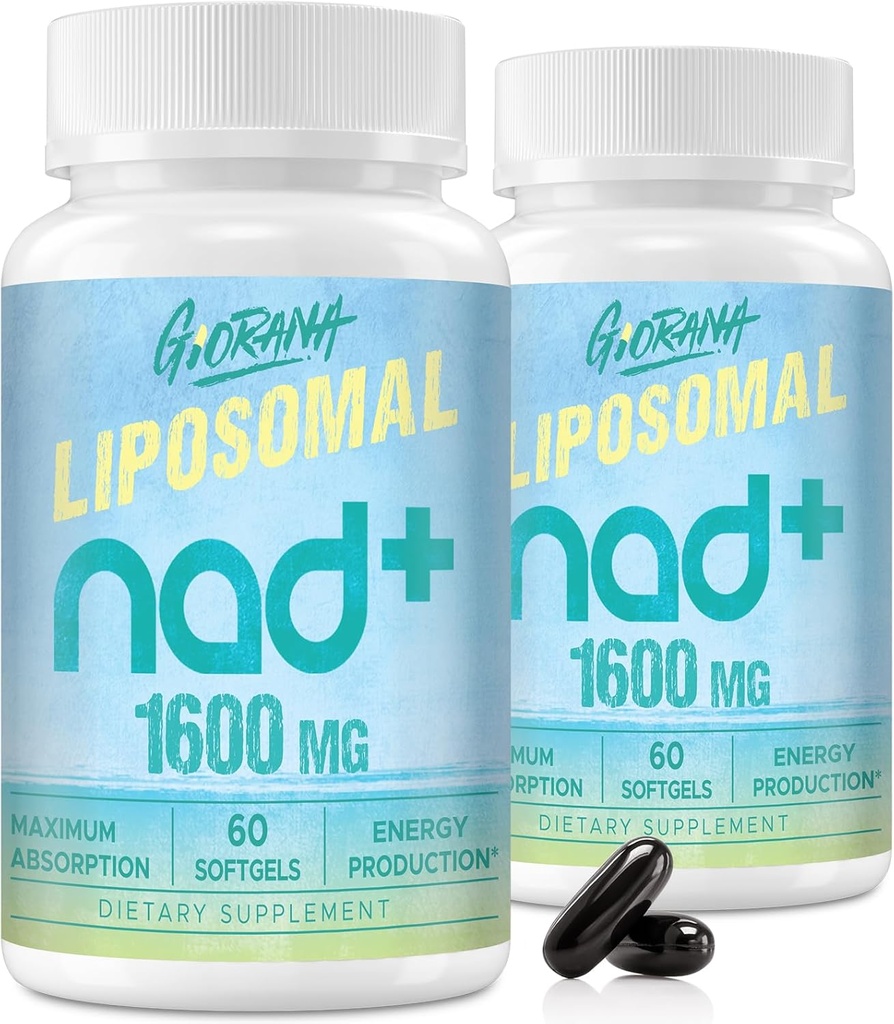 1600 MG Liposomal NAD+补编,NAD+助推补编,超级吸附剂,用于老化防御的维生素B3,长寿,能源,修理,非GMO,120软胶
