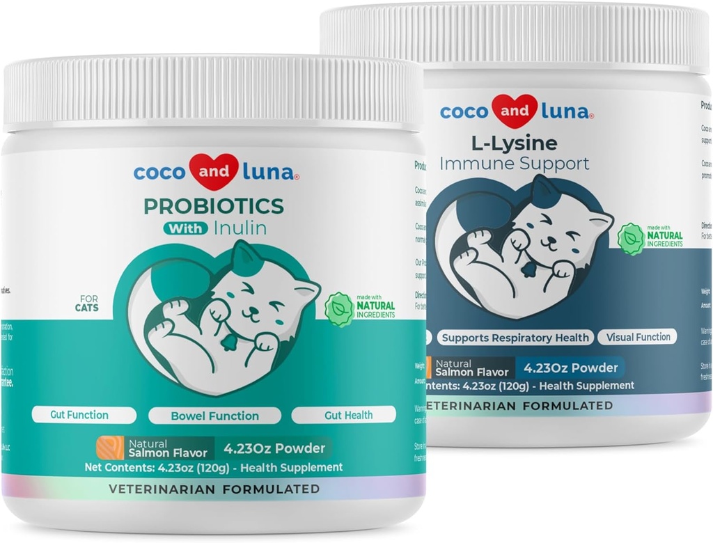 Lysine + 猫类的Probiotics & Prebiotics - 免疫支持,眼功能,Bowel功能 & Gut Health.