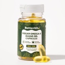 更好的 Alt Vegan Omega-3 软胶 Capsules |藻油(1 000毫克) | 501 mg DHA | 6 mg EPA | 帮助促进脑健康 | 1-月饮食补充品