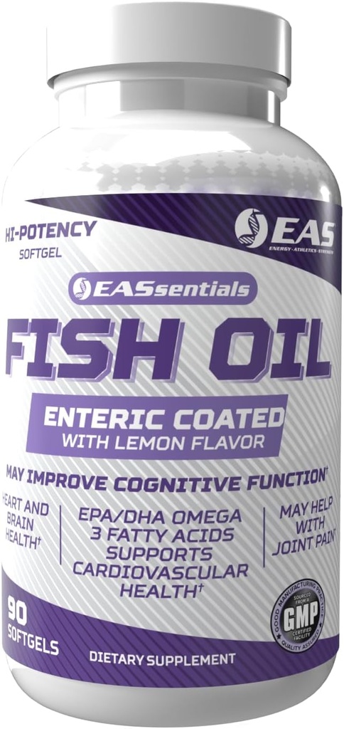 实验与应用科学 高概率鱼油 + EPA + DHA Omega-3s 脂肪酸促进心脏与脑健康 → Gluten Free,非 GMO → Enteric Conged with Lemon Flavor + 90 Softgels