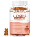L-Lysine 1000 mg Gummys, 成人可口可乐赖氨酸补充剂, 免疫支持, 凝胶形成支持, Lemon Flavor, 60 Counter