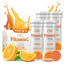 SIGNIFY NATURE 维生素 C 1000mg Effervescent 片 - 带有锌补充剂的有潜力的免疫支持 VIT C - 无糖和维冈公式 - 溶解维生素 C 片 - 水溶性 Fizzy Elixir - 40CT