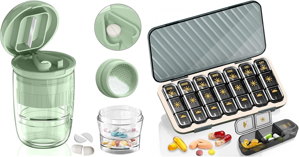 药丸组织者 3 Times A Day - GloDeals周刊药丸组织者 3 Times A Day,大型药丸盒 7 Day Medicine Organization药丸案,药丸容器持有者,每日药盒 3 Times A Day,为维生素,白