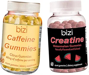 Bizi Super Warout Bundle、Creatine和Cafeine Gummys促进能源和恢复