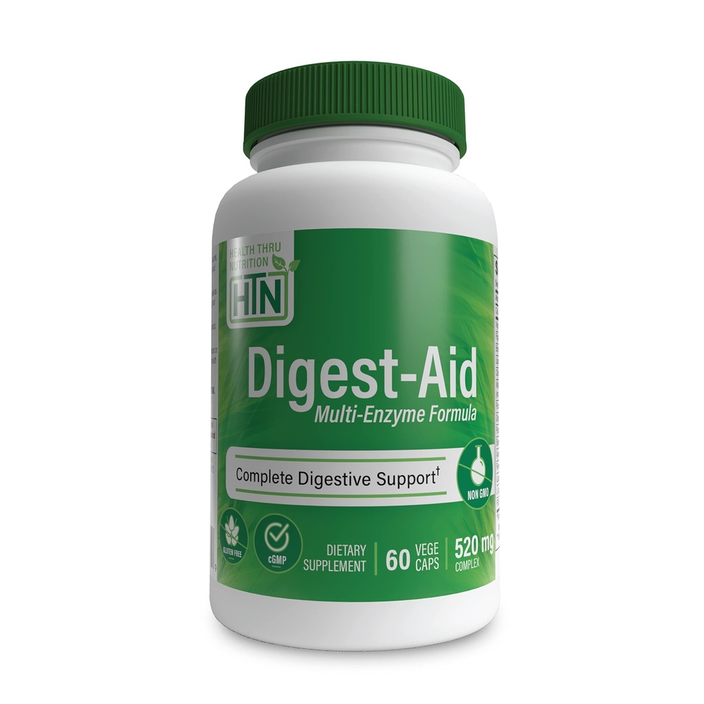 Digision-Aid QQ 完整消化酶公式 预与Probiotic QQ 消化与营养吸收支持 QQ 快速代理不适救济 QQ 非GMO QQ 由Health Thru Natural (Pack of 60)制作.