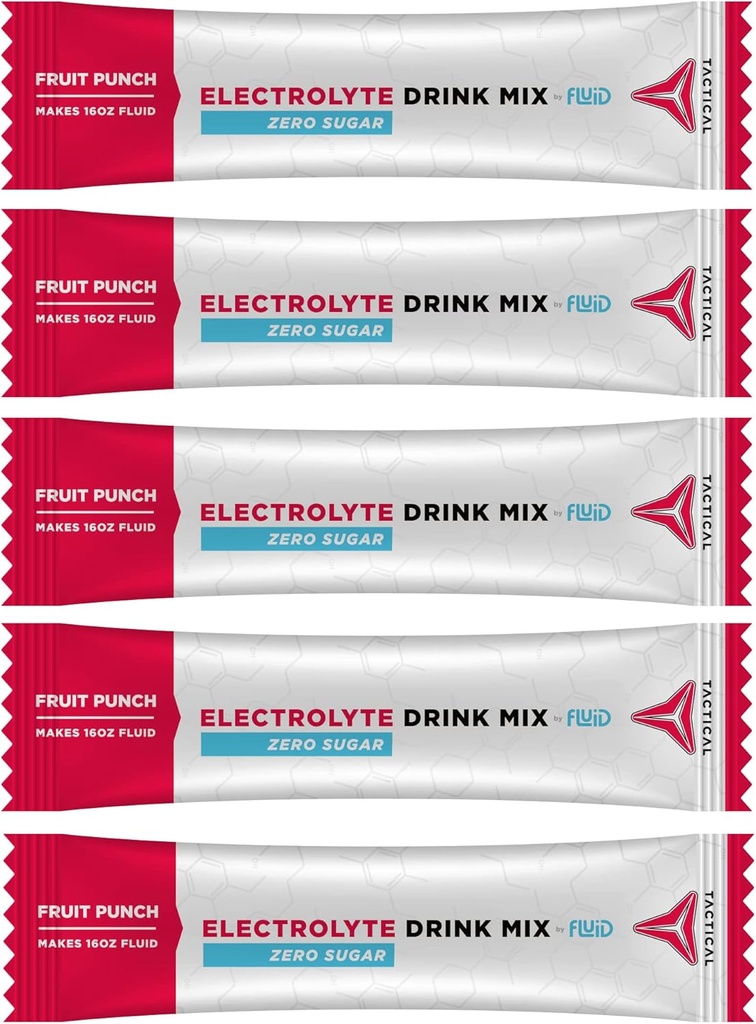 流体战术——零糖,克托电解石粉,水解包,美国制造(Fruit Punch,25 Counter)
