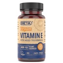 DEVA Vegan 维生素 天然维生素 E 400IU 配有混合托可菲醇,支持免疫系统和皮肤营养,天然抗氧化剂和胶质自由,乳品自由,非GMO,90 Capsules