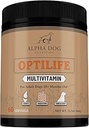 OptiLife狗多维特敏粉 - 成人狗多维特敏 配有亲生素,过敏支持,联合支持,皮肤和煤炭支持 - 狗维生素和补充品 - 狗多维特敏(60种服务)