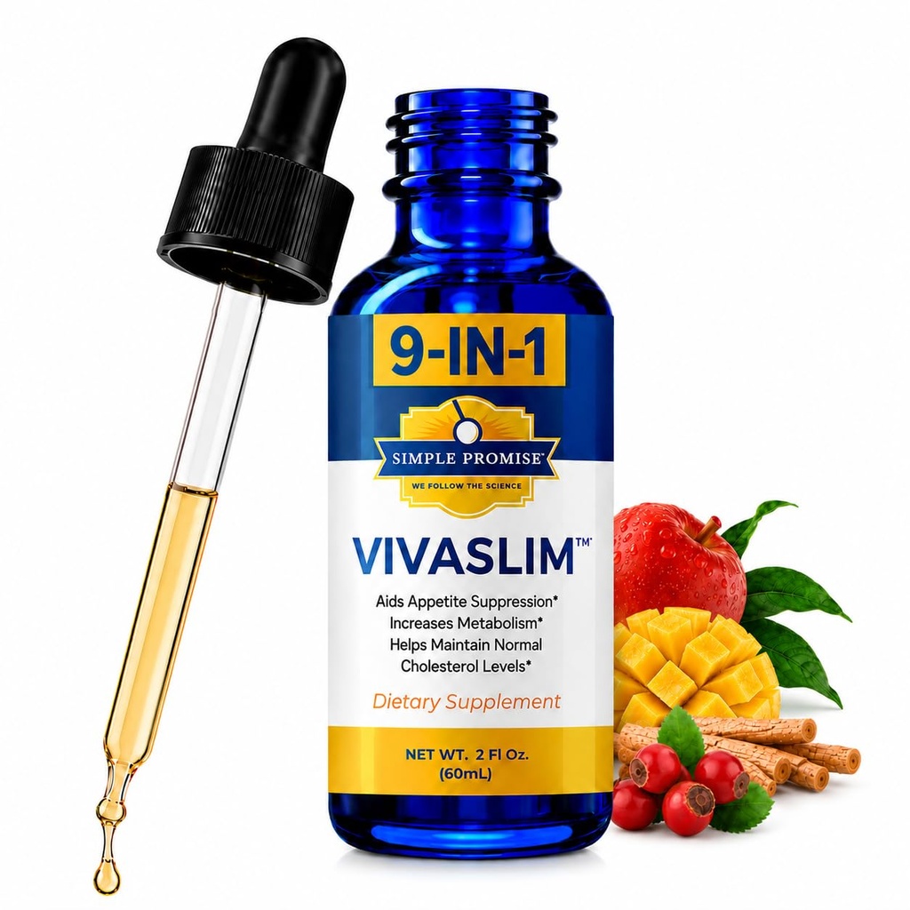 简单承诺 VivaSlim - 配有 Maca Root, Rhodiola Rosea & African Mango 的液态补充 - 支持代谢, Appetite 控制和重量管理 - 2 fl oz