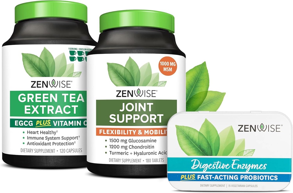 Zenwise健康绿色茶叶提取,联合支持,自由旅行大小酶