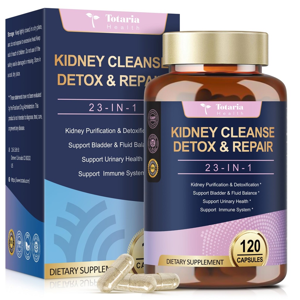 Kidney Cleanse Detox & Repair, Advanced Kidney Support Supplement - Cranberry & Chanca Piedra Pills for Bladder Control, Urinary Pain Relief, Cranberry Urinary Tract Health, Kidneey Stones Dissolver