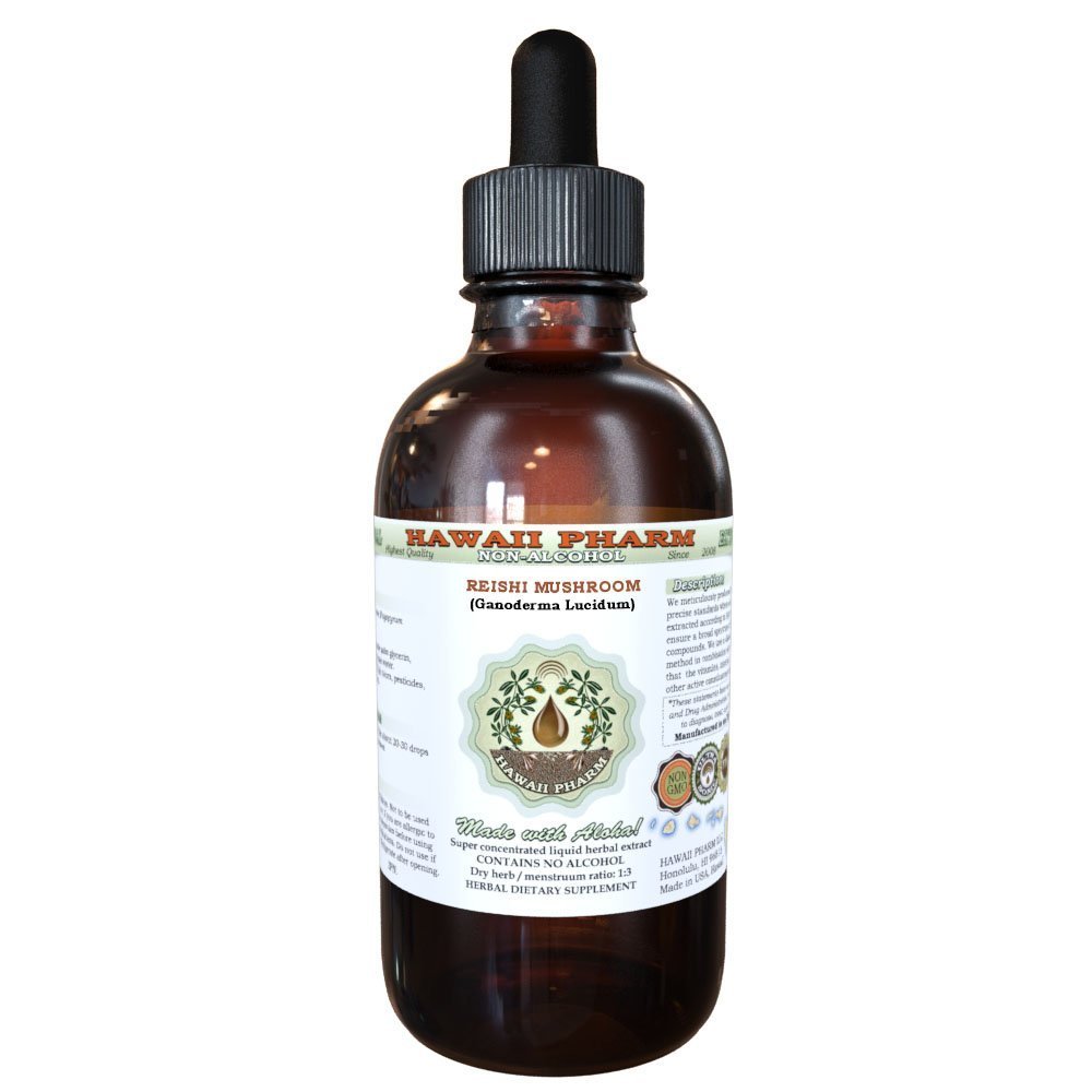 雷希无酒精液体提取 - 皇帝的通心粉,有机雷希蘑菇(Ganoderma Lucidum) 干蘑菇 Glycerite天然草药补充剂,美国夏威夷药典 2 f.oz