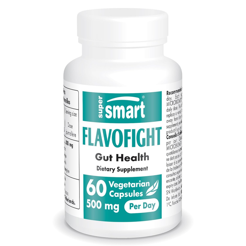 Supersmart - FlavoFight 500 mg/天(Patented & High Starge) - Citrus Sinensis 摘录补充 - 橙色 Flavonoids QQ GMO & Gluten Free - 60 蔬菜卡普尔s