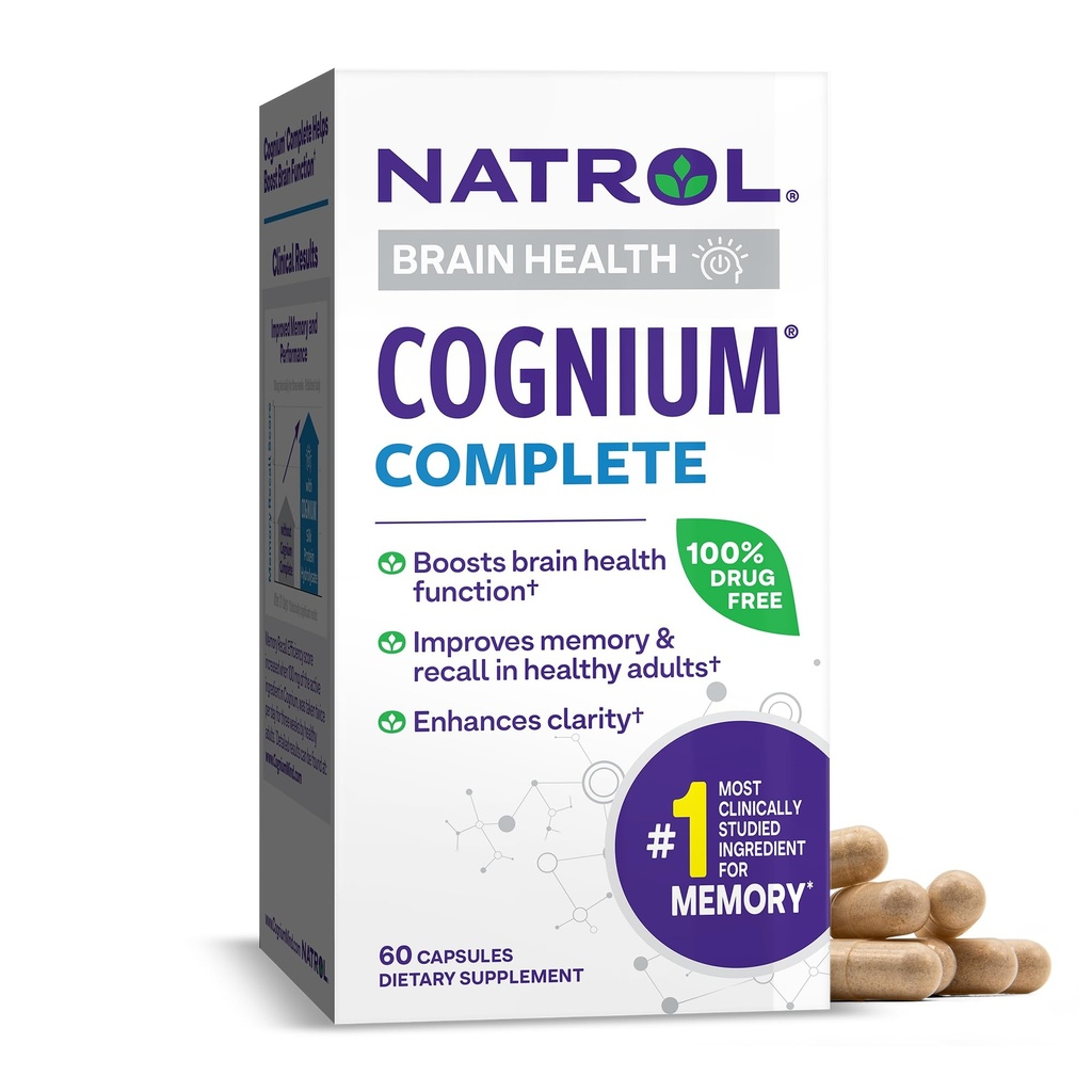 Natrol Cognium 完成,脑健康饮食补助,成人脑健康补助,60 Capsules,30天供应