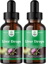 肝脏支持 Milk Thistle Tincture - Herbal Milk Tentle 液态混合剂与 Astragalus Root 用于肝脏解毒清洁与修复 - 与Shiitake Maitake & Cordyceps (2 Pack) 清洁解毒滴