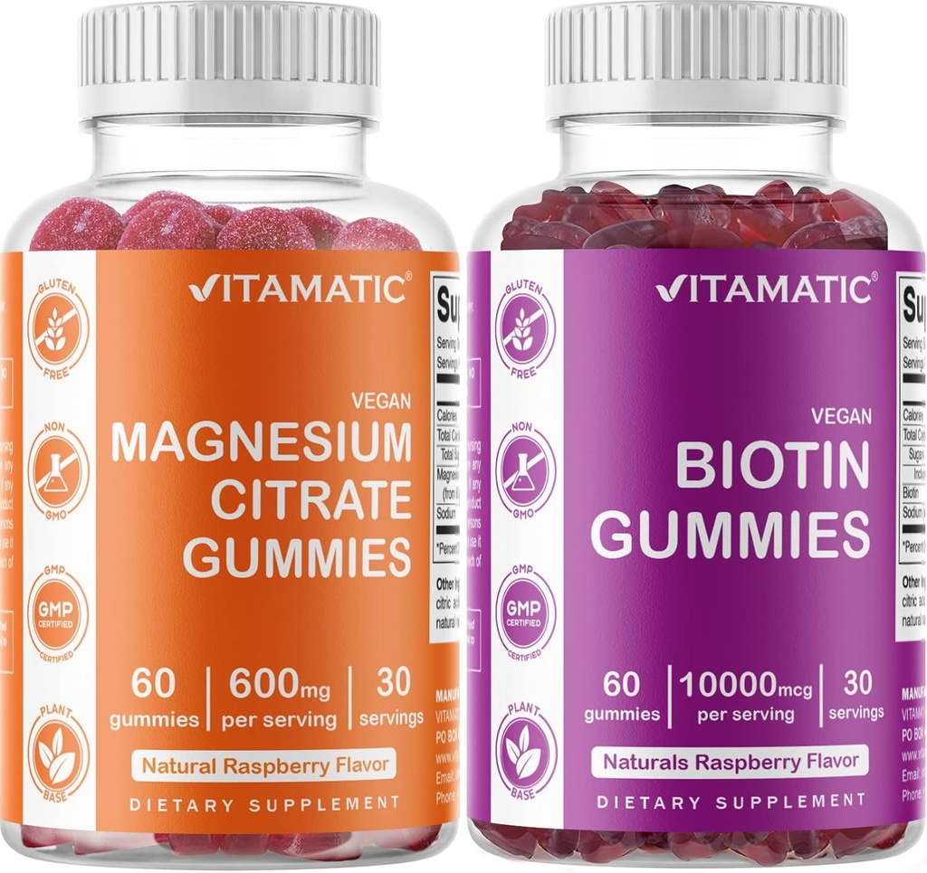 维生素镁(Gummys) & Biotin Gummys - 60 Vegan 计数器