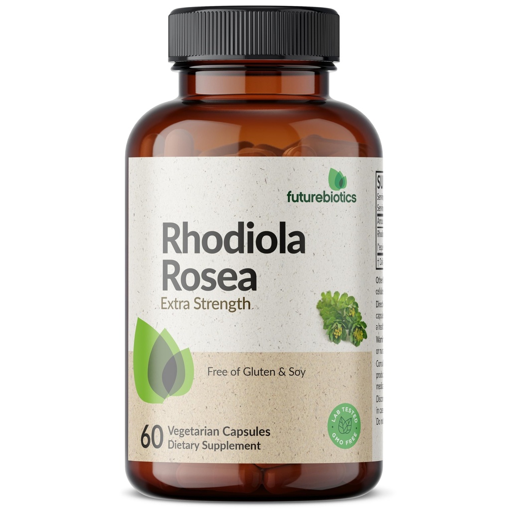 未来生理学 Rhodiola Rosea 粉末 适应性草原植物学 Capsules, 60 Counter