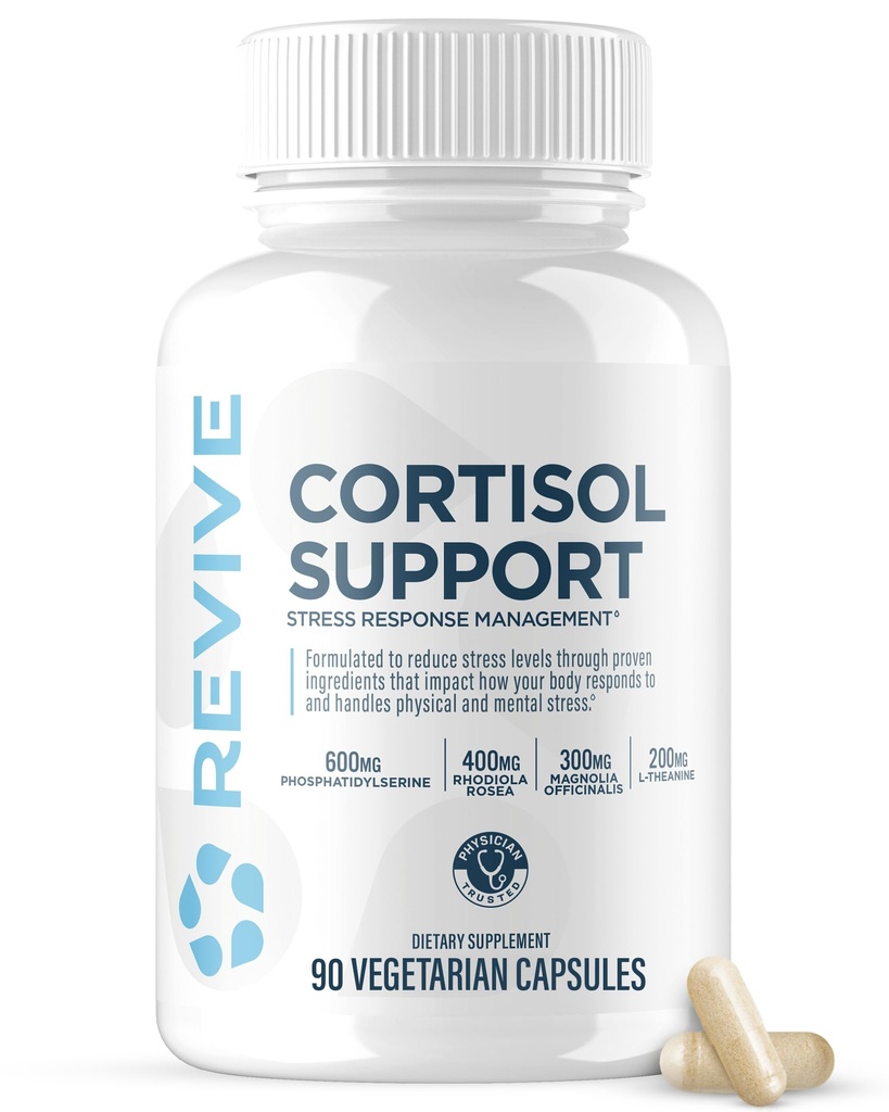 恢复 MD Cortisol 管理器, 90 蔬菜 Capsules - Cortisol 补充 Magnesium & L-Thenine 支持健康, 聚焦, 能源, Fatigue, & Adrenal Gland 函数 - Vegan & Gluten - Free