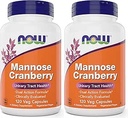 Now Foods Mannose Cranberry, 120 Capsules (Pack of 2) - 与PAC - 450mg dMannose, 250mg 整体 Cranberry - Urinary Tract Health * - Vegan 友好补编,非GMO