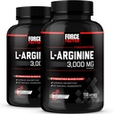 强因子 L-Arginine, Nitric Oxide 补充生物牡蛎,帮助构建肌肉和支持更强的血液流动,循环,营养品输送,和泵, L-Arginine 3000mg, 150 Counter (Pack of 2)