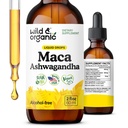 野生和有机马卡 Ashwagandha 男女降水 -- -- 秘鲁马卡根和Ashwagandha Tincure 供全面支持 -- -- Vegan,糖和无酒精提取补充 -- -- 2 fl oz