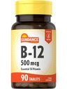 Sundance Vitamin B-12 → 500mcg → 90 蔬菜片 → 基本维生素补充 → Non-GMO 和 Gluten 自由公式