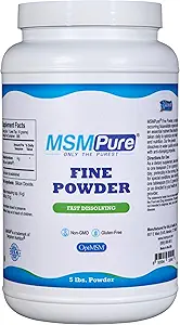 KALA HALTH MSMPure Fast Dision Fine MSM 粉晶-US-Made MSM 用于联合健康,皮肤外观,头发和钉子支持5磅,有机硫