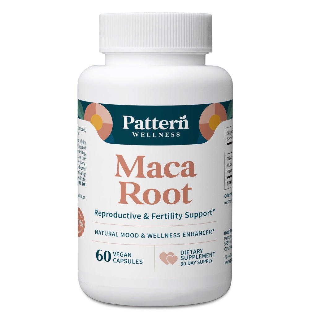 男女健康模式 Maca根-10 000 mg-自然混合与健康增强器-生育、生殖和整体健康的独特优化组合-60 Vegan Capsules