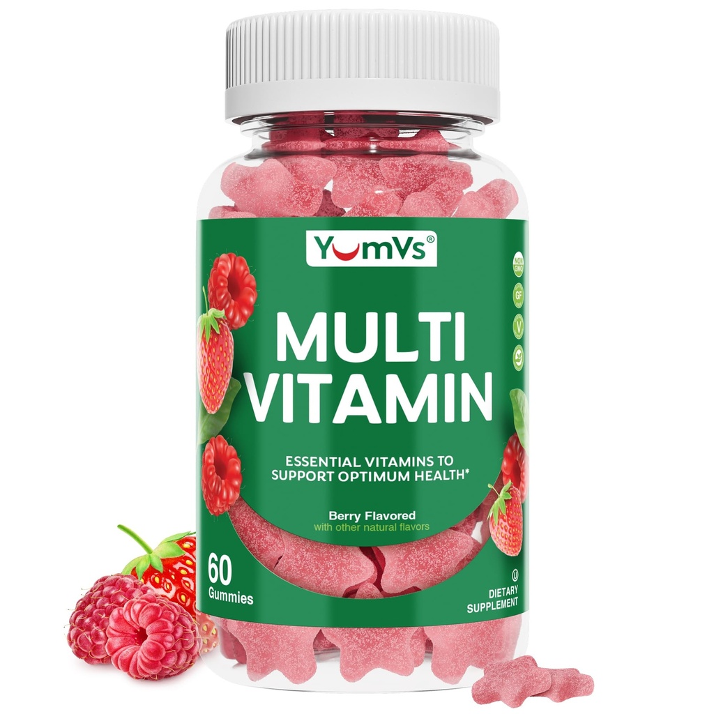 成人的多维他命类, 男女的每日Gummy维生素, 免疫支持多维他命补充, Ault 多维他命类维生素 A, C, D, E, B-6, B-12, Zinc - 60 Gummys