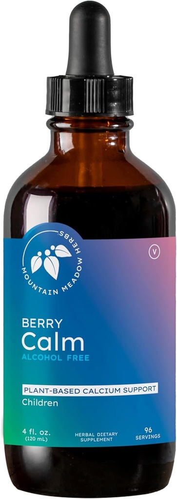 Meadow Herbs Berry Calm for Kids – Herbal Calcium 强骨,牙齿,焦点与放松,极品液体配方,4 oz