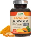 Turmeric Curcumin Supplement 2600mg - 有机姜和Turmeric,95% Curcuminoids, BioPerine Black Pepper for Best Absociation, Natural's Vegan 联合支持, Non-GMO, Bottled in USA - 120 Capsules (英语).
