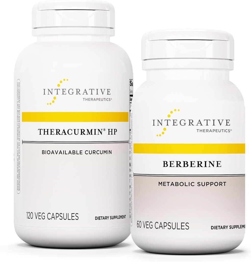 综合疗法包与柏柏林,60 Capsules & Theracurmin HP,120 Capsules - Berberine for Metabolic Support * - Theracurmin 补充品,即27x更多生物可用量*