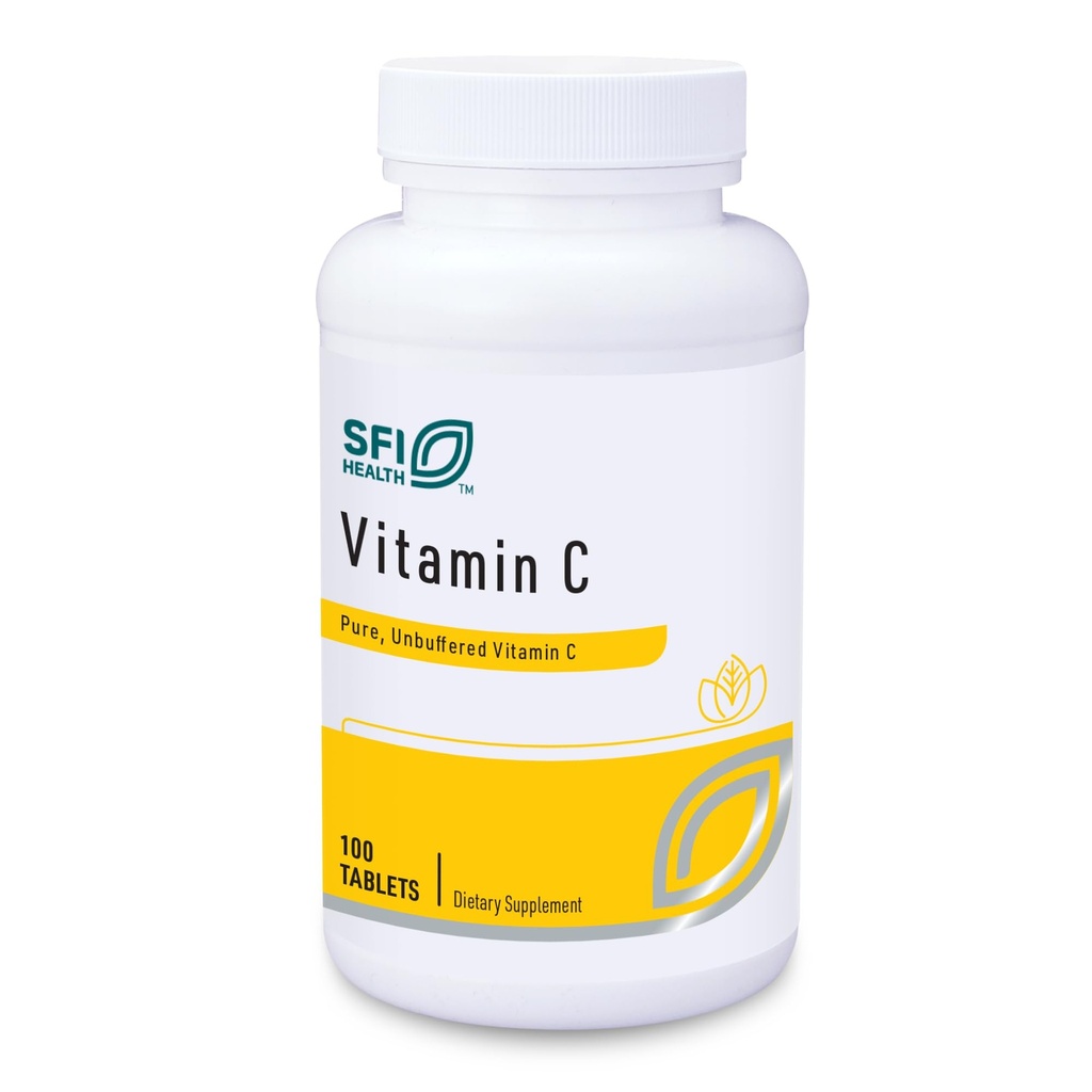Klaire Labs SFI 健康维生素C - 1000毫克L-Ascorbic Acid in Coted Tablets 防氧化剂(100片)
