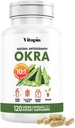 Vitapia Okra 提取 - 心脏健康、抗氧化剂、Gut和消化剂、健康支持 - 10:1比例和120 Veggie Capsules - Non-GMO, Gluten-Free, Vegan 补编