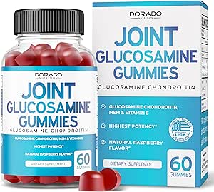 Glucosamine Chondroitin Gummys联合补编 -- -- Glucosamine Gummys成人营养补充 -- -- 男女联合补编 -- -- 美味的Raspberry Flavor -- -- (60个伯爵)