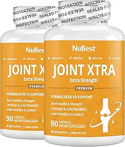 NuBest Joint Xtra - 联合支助补编 - 具有三重联合力量的联合健康公式 - Glucosamine, Chondroitin, Turmeric, MSM & Boswellia for Joint Health and Cartilage Health (第2包)