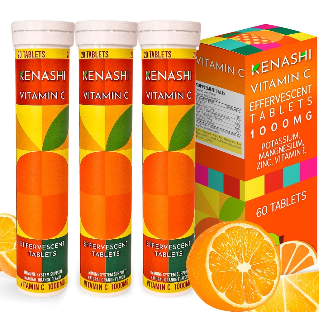 维生素C Effervescent 片式1000mg,配有镁锌维生素E和钾Vitamina C Effervescente 60 表3 Pack Vitamina C