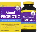 InnovixLabs Mood Probiotic & Triple Omega Bundle Mood Probiotic (60 Capsules) 三强Omega-3 Fish Oil (200 Softgel). 支持大脑、关节和免疫健康*