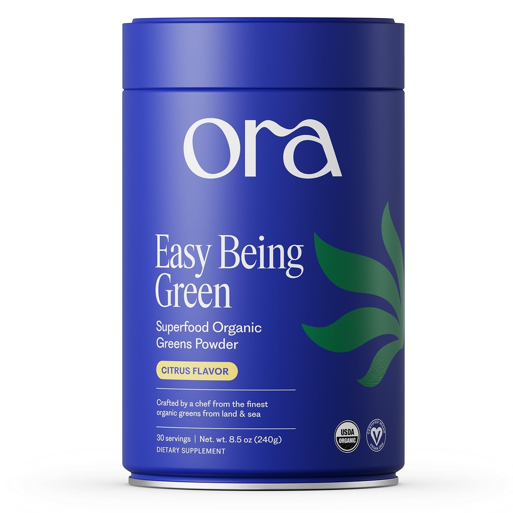 Ora 有机绿药 - Vegan,Gluten-Free,有机超级绿药用于能源与氧化 – 抗氧化剂和适应性草药 – 20+超食品绿药 - Citrus Flavor, 30 services