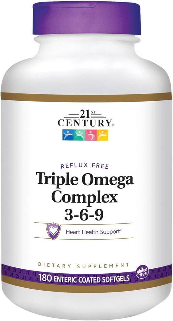 21世纪饮食增刊 三联Omega Complex 3-6-9 内装软胶,180 Count Bottles (Pack of 2)