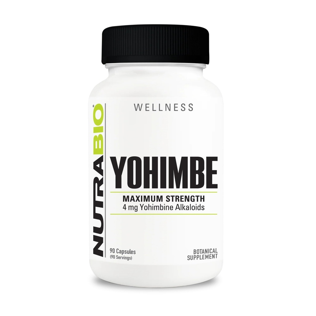 NutraBio Yohimbe(4mg) -- -- 男女Yohimbe补编 -- -- Yohimbe Bark摘录 -- -- 4mg -- -- 90 蔬菜罐头
