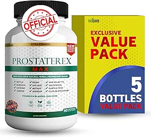 ProstateRex Max Extra Strength Prostate Health Support Supplement, Saw Palmetto, Vegan, Non-GMO, Gluten-Free – 300 Capsules (5)