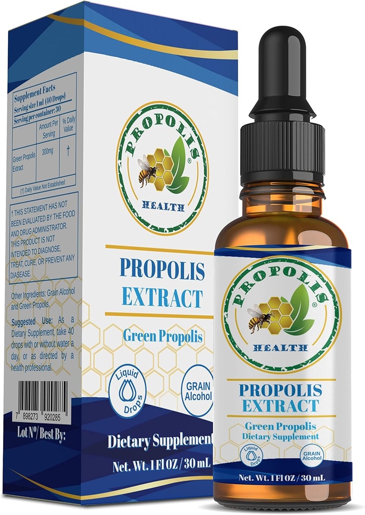Propolis Health - Bee Propolis摘录 - 巴西Bee Propolis - 30天供应 - Propolis液体补充 - Propolis Drops