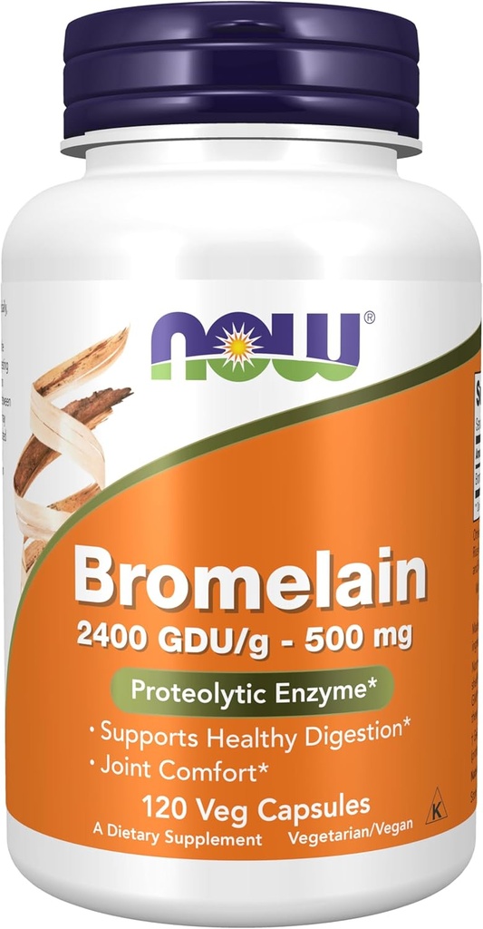 Now bromelain 500 mg,120 Veg capsules (英语).