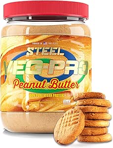 钢质补充剂 Veg-PRO | Vegan蛋白粉,花生酱 | 25 服(1.65升bs) | Protein Power 配有 BCA 氨基酸 | Gluten Free | Non 乳品 | Now  Car Now carb Formula | Artificial Flouring